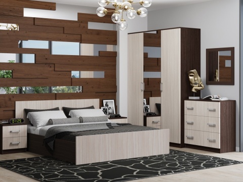 Спальный Гарнитур Зара ЛДСП Венге/Ясень Шимо Светлый