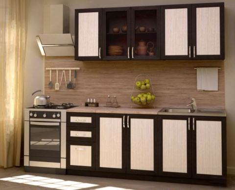 Кухонный Гарнитур Майа Венге/Белфорт 2000 (мм) ЛДСП/МДФ 